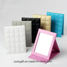 Wholesale Embossed Logo Folding Desktop Faux Leather Photo Frame & Mirror